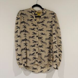 Persaman New York Zebra Flowy Blouse - Size S - EUC